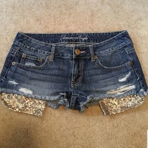 ISO American Eagle Sequin Pocket Shorts size 4